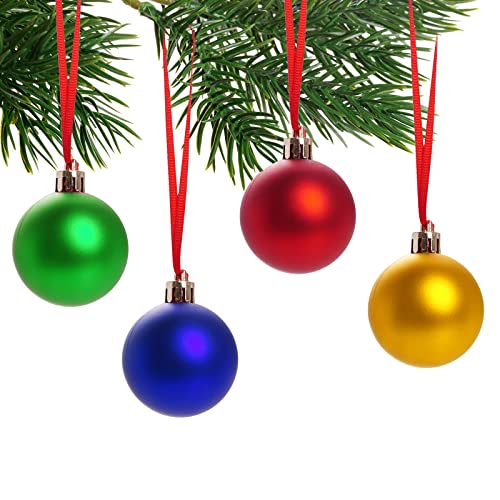100 Pcs Christmas Ornament Ribbon Hangers, Thin Hand Tied Ornament Ribbon Loops - color: Red