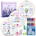 ETSPIL Beginner Embroidery Kit for Adults, No-Wash Finish, 4K Video - color: simple A
