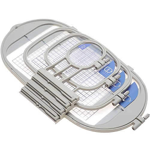 New brothread Embroidery Machine Hoop 4 in 1 Set - SA437+SA438+SA439+SA441 - size: 4-in-1 Set (1"x2.5", 4"x4", 5"x7", 6.25"x10.25")