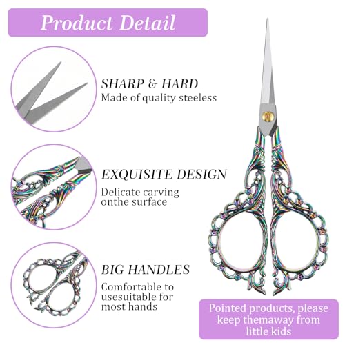 Sharp Stainless Steel Sewing & Embroidery Scissors with Cover, Precision Embroidery Scissor, Crochet Scissors for sewing,Craft, Artwork, Crochet,trimming,Needlework