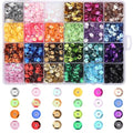 6MM Bulk Loose Sequins, 24 Colors Round Embroidery Sequin for Crafts - size: 6mm