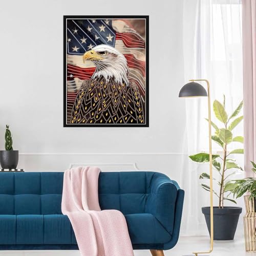 SKRYUIE DIY Diamond Art Kits for Adults Eagle Special Shape - 5D Diamond Painting Kits for Adults Animal - Crystal Embroidery Cross Stitch - Craft for Wall & Office Decor 12×16 Inch - color: Colorful-2