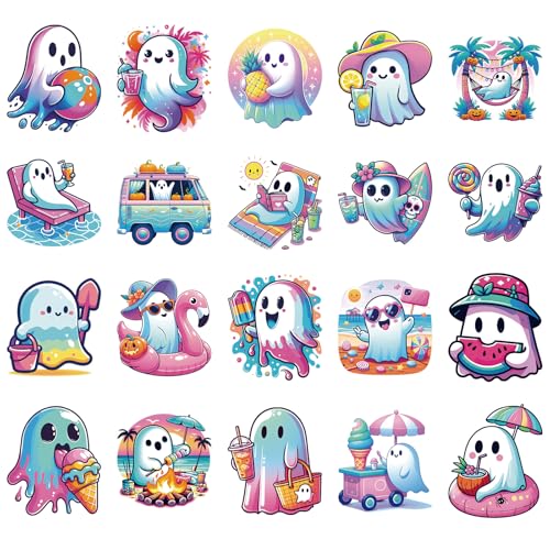 20 Pcs Summer Halloween Iron on Transfers - style: Ghost
