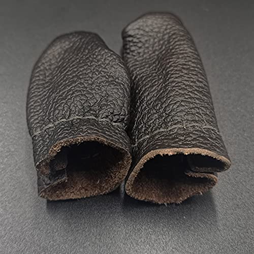 SUKPSY 3 Pairs Leather Finger Protector Thimble Hand Sewing Thimble Finger Guards Pads for Hand Craft Sewing Needlework Needle Felting Knitting(Random Color)