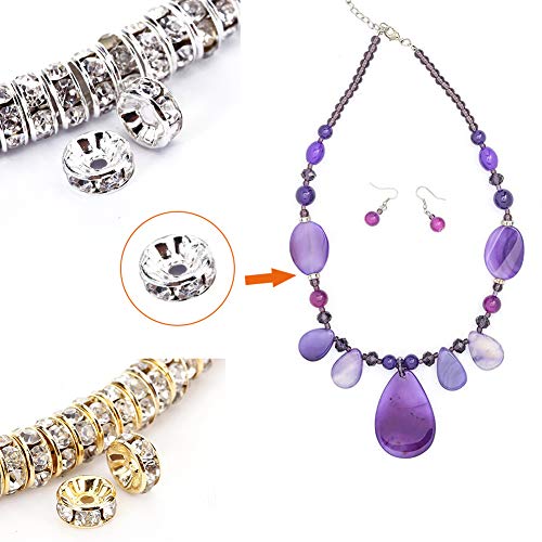 EuTengHao 600pcs Spacer Beads Jewelry Bead Charm Spacers Alloy Spacer Beads for Jewelry Making DIY Bracelets Necklace and Crafting (12 Styles,Silver and Gold)