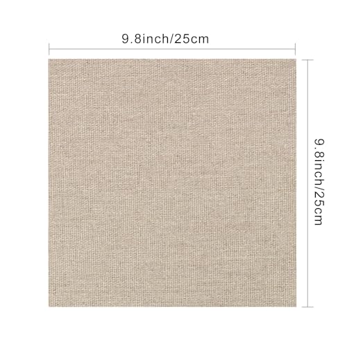 12 Sheets 12 Colors Linen Embroidery Fabric Pre-Cut 9.8×9.8Inch - size: 9.8×9.8Inch