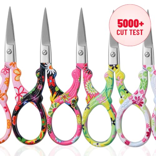 Sharp Embroidery Scissors, 2PCS Sewing Craft Scissors, Red+Pink - color: Red+pink