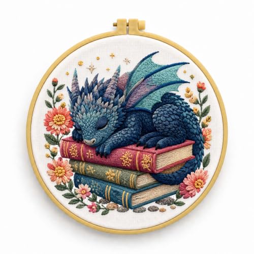 niurenmaoyi Dragon Embroidery Kit for Beginners,Sewing Kit for Adults - color: Embroidery Kits-0621-15