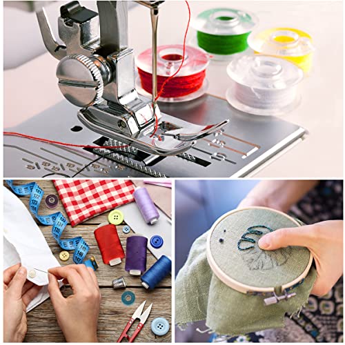 Blibly 72Pcs Bobbins Sewing Thread Kits, 500 Yards Per Polyester Thread Spools with Needle, Threader, Scissors and Ruler, Prewound Bobbin with Case for Hand and Sewing Machine,36 Colors