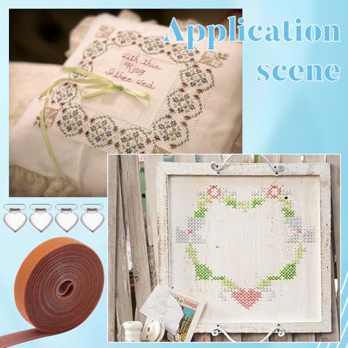 FREEBLOSS 12Pcs Canvas Stretch Clip for Cross Stitch Universal Cross Stitch Side Clip Hand Embroidery Scroll Rod Side Tension Clip Needlepoint Stretcher Bars Tension Clip for Needlework Supplies