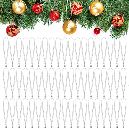 Hoolerry 500 Pieces Silver Ribbon Hangers Ornament for Christmas Tree
