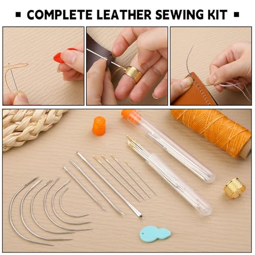 Upholstery Repair Kit, 71 Pcs Heavy Duty Sewing Kit, Leather Stitching Kit - color: Multicolor - Upgraded
