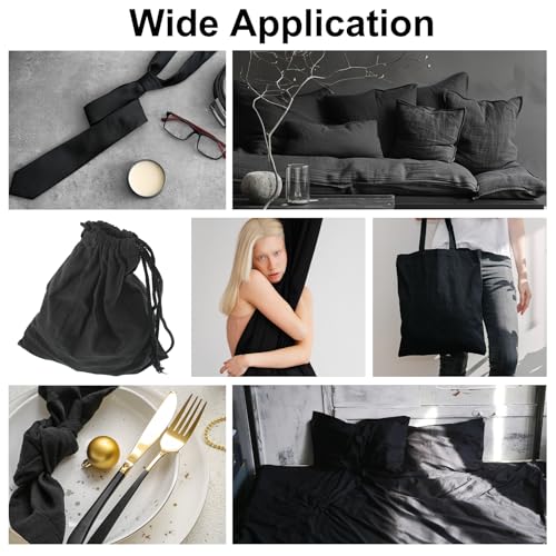 100% Black Cotton Fabric 10 Yards 59 Inches Wide Cotton Quilting Fabric by The Yard, Soft Embroidery Muslin Fabrics for Sewing Material Apparel Cloth - color: Black, size: 10 Yards