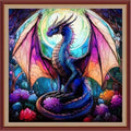 Funchey Counted Cross Stitch Kits for Adults Needlepoint Kits Unprinted Cross Stitching Embroidery Kit 11CT Cross Stitch Supplies&Magic Dragon Flower 18x18 inch - color: DIYCrafts02