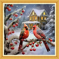 Foxhool Stamped Cross Stitch Kits,11CT Printed Cross Stitch Pattern Full Embroidery Kits for Beginner Needlepoint Kits-Little Bird Snow Scene 18x18 inch - color: Craftpatterns36