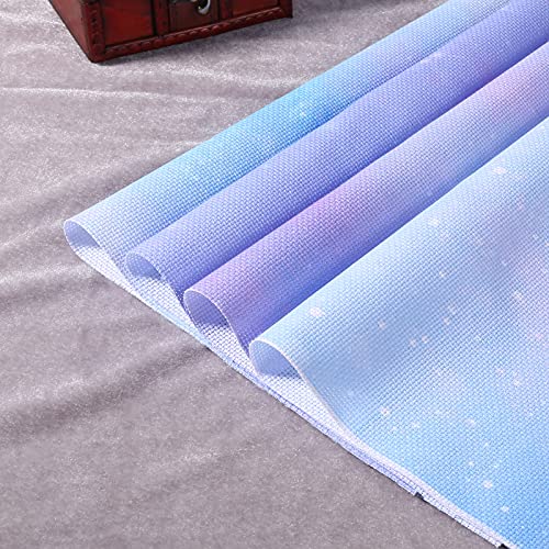Pllieay 4 Pieces Printed Aida Cloth 14 Count Cross Stitch Fabric