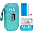 Insulin Cooler Travel Case for Pen & Vials - TSA Approved Temperature Display Diabetic Medication Cooling Bag with Protective Ice Brick, Refrigerated Diabetes Supplies Carrying Organizer(Green) - color: Green