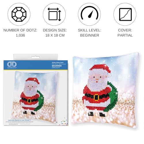 DIAMOND DOTZ Santa Claus Sack Pillow Christmas Diamond Painting Kit, Adults - color: Santa Claus Sack