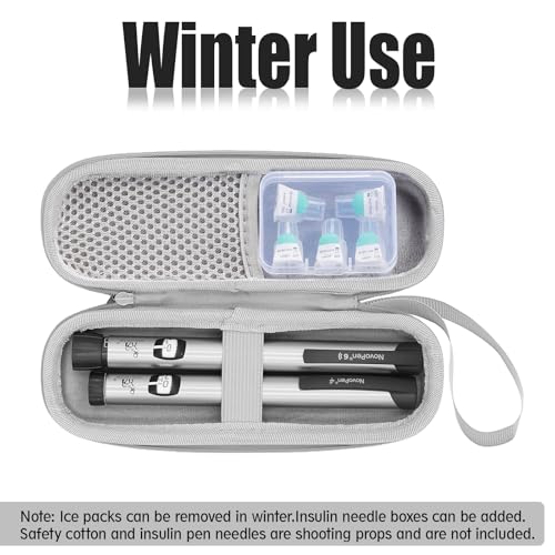 sijidou Insulin Cooler Travel Case, Portable Insulin Travel Case, Insulin Cooling Cases Insulated Organizer for Insulins Pens (Grey) - color: Grey