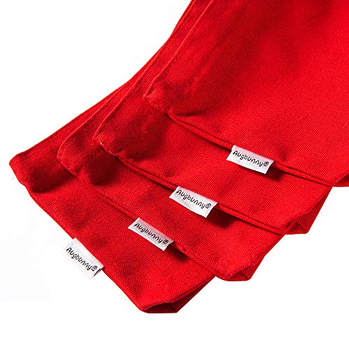 Multi-purpose Cotton Canvas Zipper makeup Bag Pouch 4-pack - color: Red