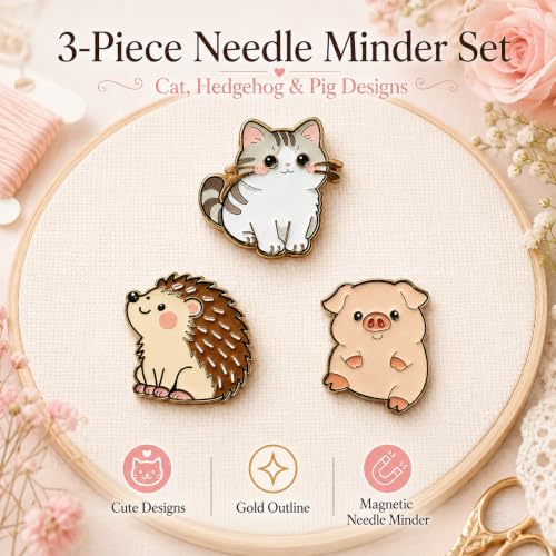 HENYANMHXH Needle Minder Magnet, Cute Magnetic Needle Holder - color: Critter Pals