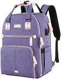 SINVICKO Crochet Bag, Knitting Bag Backpack and Totes Organizer with USB Charging Port, Large Yarn Storage Tote Bag - color: Purple