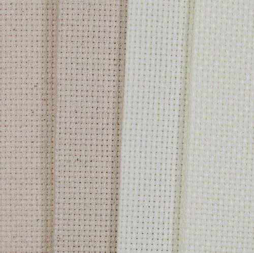 KCS 4/6 pc of 12" x 18" 30cmx45cm 16CT Counted Cotton Aida Cloth Cross Stitch Fabric (Antique White+Oatmeal, 4 pc) - color: Antique White+oatmeal, size: 4 pc
