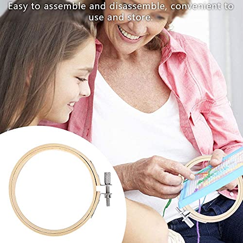 12Pcs 3.5Inch Bamboo Embroidery Hoops Wooden Round Adjustable Stitch Hoop Ring for Art Crafting Handy Sewing Cross Stitching