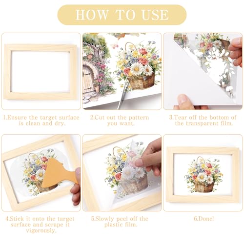 16 Pcs Garden Birds Rub-On Transfers for Furniture & Crafts - style: Pink Garden