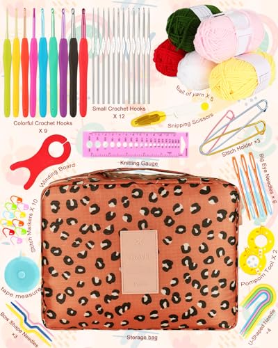 Coopay Crochet Kit for Beginners Adults Kids w/Step-by-Step Instructions - color: Green