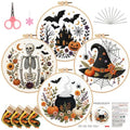 FEIYUENO 4 Pack Halloween Pumpkin Embroidery Kits for Beginners Adults - color: Halloween