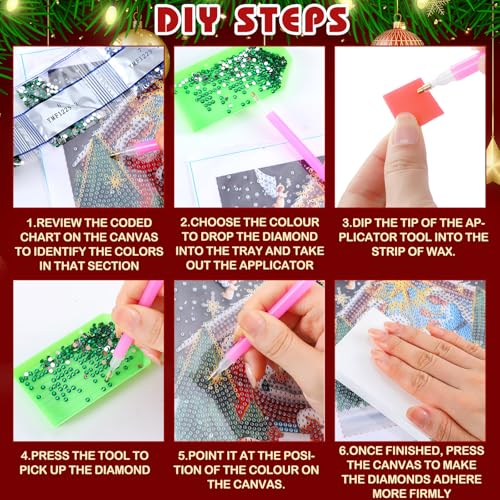 Trandraft 13 Pcs Christian Cross Holiday Small Diamond Art Kits for Adults - style: Bible Cross