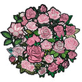 25PCS Pink Rose Iron on Patches, Embroidered Floral Applique Patches for Jackets, Jeans, Hats, Backpacks and Tote Bags - color: pink