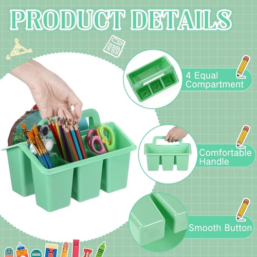 WILLBOND 12 Pcs Classroom Storage Caddies Stackable Utility Caddy, Green - color: Green