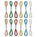 PATIKIL 12 Skeins Embroidery Floss, Metallic Embroidery Thread Nylon Threads Bracelets String for Cross-Stitch Hand Embroidery, Blue/Dark Green/Red/Light Gold/Bronze/Silver - color: Blue/Dark Green/Red/Light Gold/Bronze/Silver