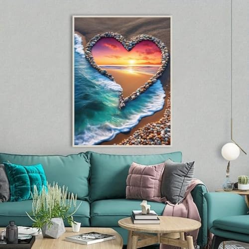 niurenmaoyi Stamped Cross Stitch Kits for Beginners,Counted Embroidery Craft Kits for Adults,Needlepoint Kits for Adults,Sunset Beach Wall Art 11.8X15.8In - color: Cross Stitch Kits0111-01