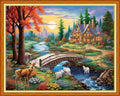 Dimensean Stamped Cross Stitch Kits Full Range of Embroidery Patterns Starter Kits for Beginners Adult DIY Cross Stitches Needlepoint Kits 11CT-Dream Home 16x20 inch - color: Arts kits 17