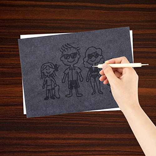 200 Sheets Transfer Tracing Paper Carbon Graphite Paper and 5 Pcs Embossing Styluses Stylus Dotting Tools, Metal, Glass, Carving, DIY Wood Burning Transfer Craft