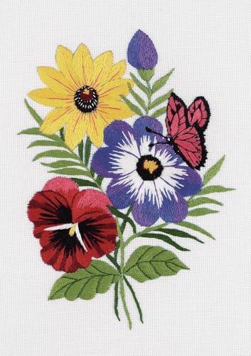 Janlynn Floral Crewel Embroidery, multi-colored