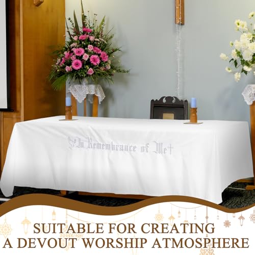 VitalCozy in Remembrance of Me Communion Cloth Church, Silver Embroidery - color: Silver Embroidery