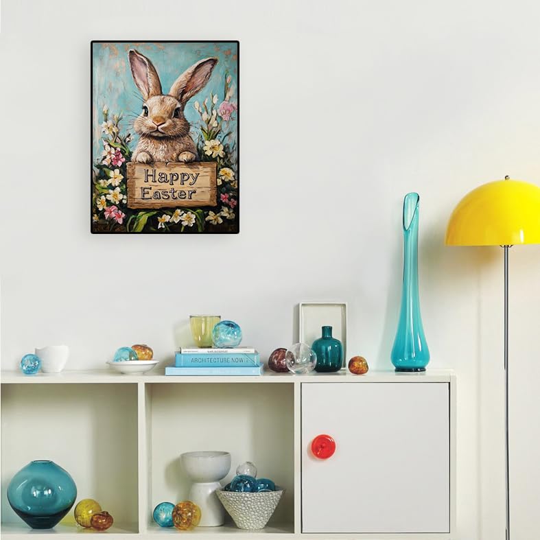 Easter Day Rabbit Stamped Cross Stitch Kit for Beginner Adult Cross Stitch - color: easter