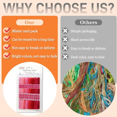 12 Skeins Embroidery Floss, Red Series 105 Yards Embroidery Thread - color: Red Series