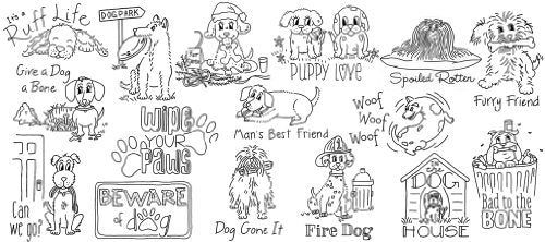 Aunt Martha's Playful Puppies Embroidery Transfer Pattern Book Kit - size: 8.5 x 11 inches, style: Puppies