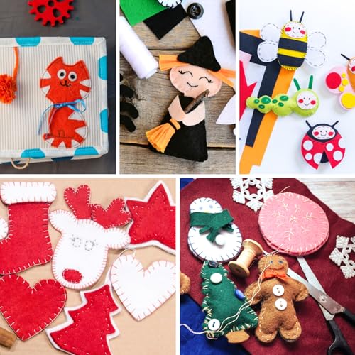 12" x 12" Squares Felt Sheets Fabric, 10Pcs Felt Fabric for Crafts, 1mm Thick Halloween Christmas Fabric Fall Felt Non-Woven Felt Paper for Sewing DIY Projects(Red) - color: Red