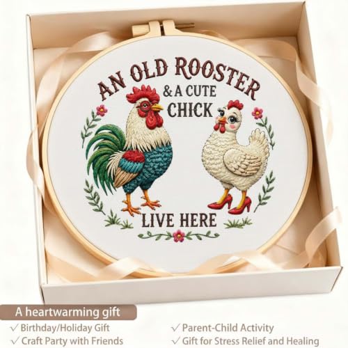 niurenmaoyi Rooster Embroidery Kit for Adults,Needlepoint Kit - color: Embroidery Kits-0621-24