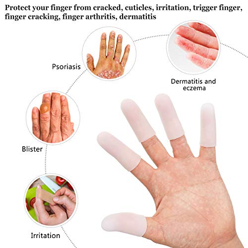 Frienda 30 Pcs Silicone Gel Finger Protector, 2 Sizes(White) - color: White