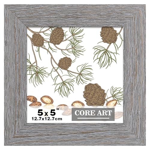CORE ART 5x5 Picture Frame, Solid Wood Rustic Dark Gray - color: Dark Grey, size: 5x5 - 1 pack