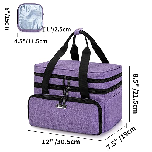 BAFASO Double Layer Sewing Accessories Organizer, Purple - color: Purple