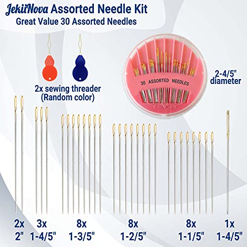 120 Pack Premium Hand Sewing Needles, 6 Sizes Assorted Sewing Needles