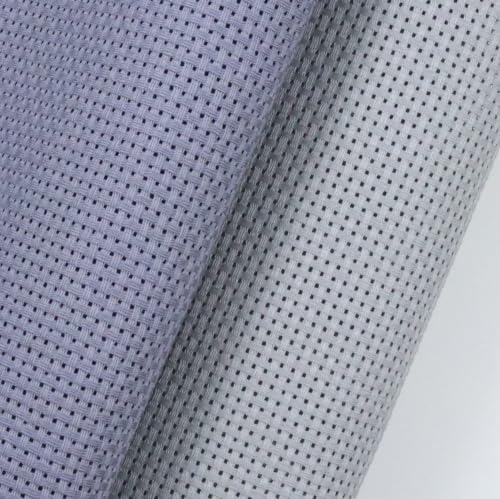 KCS 2 pc of 15" x 18"(38cmx45cm) 11 Count Cross Stitch Cotton Aida Cloth Needlework Fabric Box (Light Grey+Light Steel Grey,11CT) - color: Light Grey+light Steel Grey, size: 11CT